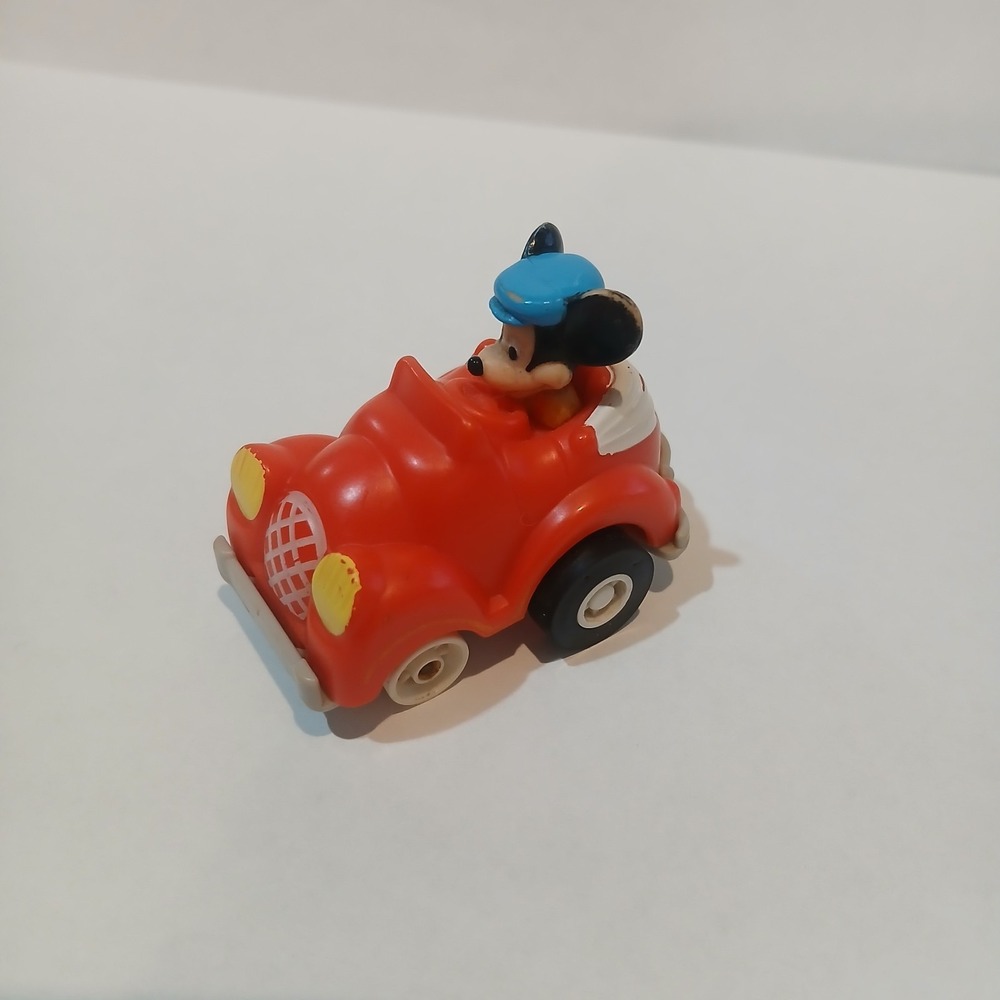 Vintage 1988 Mickey Mouse McDonald's Pull Back Red Car 3.25"‎